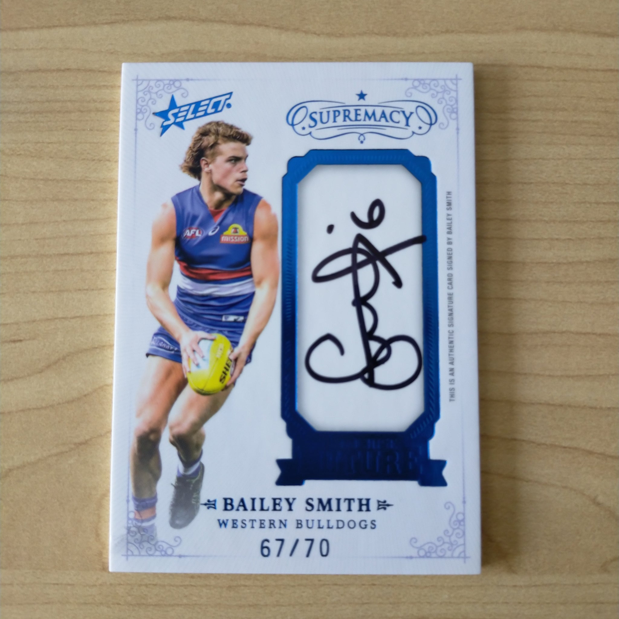 2021 Select Supremacy Franchise Future Signature Bailey Smith Western Bulldogs 67/70