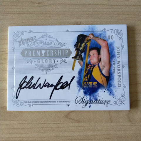 2021 Select Supremacy Premiership Glory Signature John Worsfold West Coast 34/40