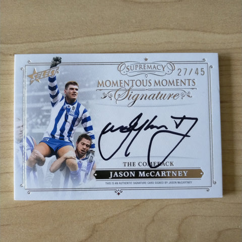 2021 Select Supremacy Momentous Moments Signature Jason McCartney North Melbourne 27/45