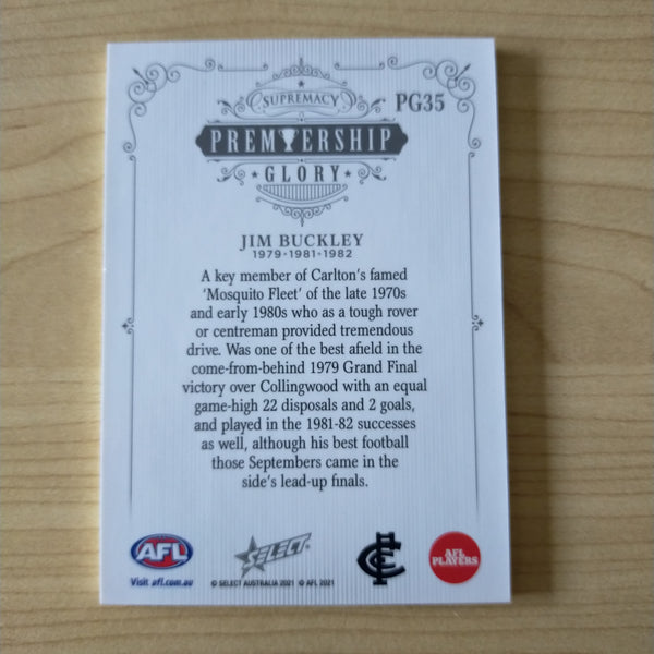 2021 Select Supremacy Premiership Glory Jim Buckley Carlton 11/40