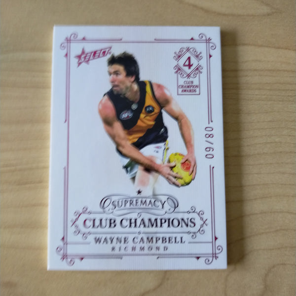 2021 AFL Select Supremacy Club Champions Wayne Campbell Richmond 08/60