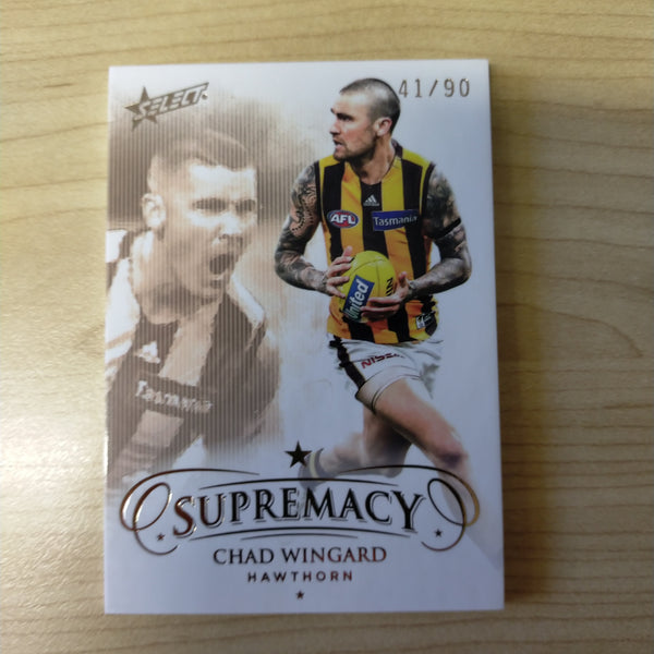 2021 Select Supremacy Gold Base Card Chad Wingard and Ben McEvoy Matching Numbers 41/90