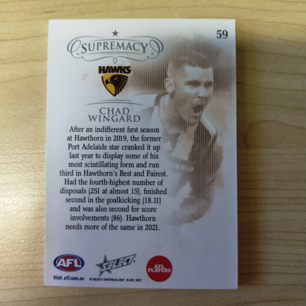 2021 Select Supremacy Gold Base Card Chad Wingard and Ben McEvoy Matching Numbers 41/90