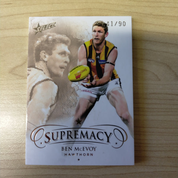 2021 Select Supremacy Gold Base Card Chad Wingard and Ben McEvoy Matching Numbers 41/90