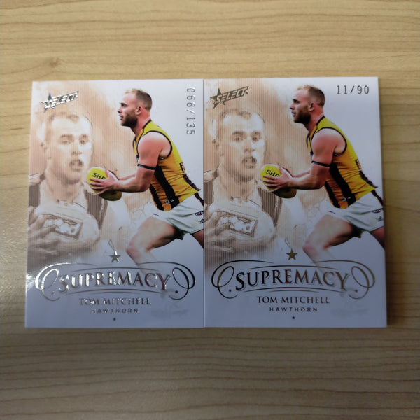2021 Select Supremacy Gold and Silver Base Card Tom Mitchell Hawthorn
