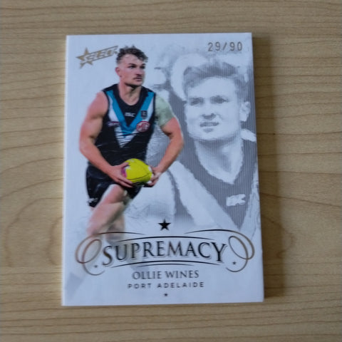 2021 Select Supremacy Gold Base Card Ollie Wines Port Adelaide 29/90