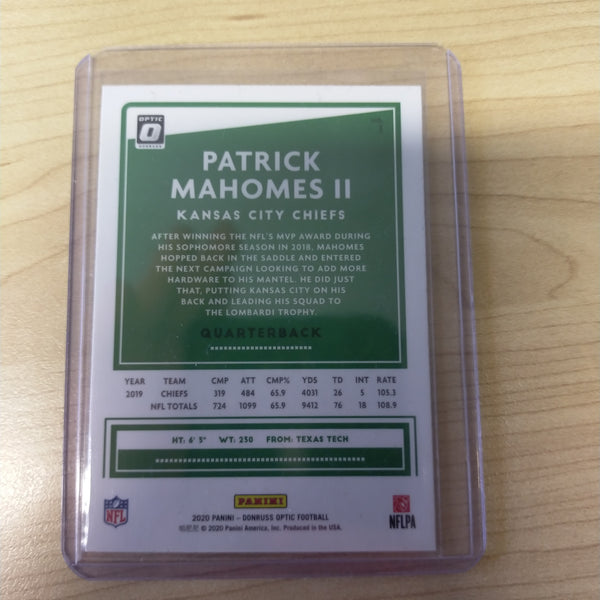 2020 Panini Optic Patrick Mahomes II Kansas City Chiefs NFL Card
