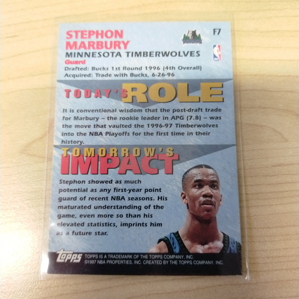 1997 Topps Fantastic 5 Stephon Marbury Timberwolves NBA Basketball Card