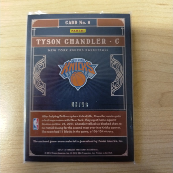 2012 Panini Timeless Treasures Treasured Threads Tyson Chandler NBA Basketball Card