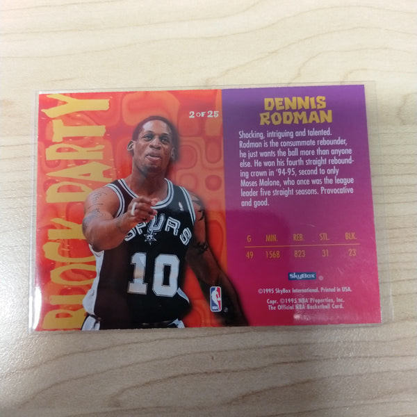 1995 Skybox Block Party Dennis Rodman NBA Basketball Card