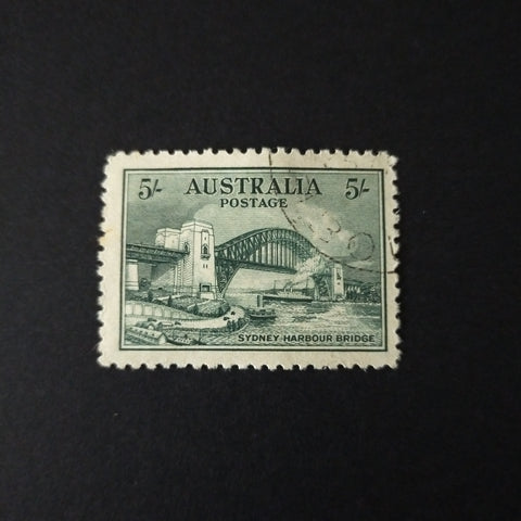 Australia 1932 5/- Green SG143 CTO Blue mark on back