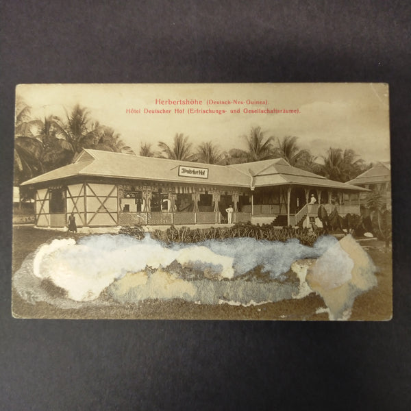 German New Guinea 1912 PPC to Germany with German NG 5pf Yacht canc fine NAMATANAI CDS Postcard
