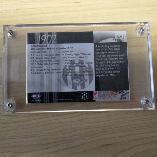2013 Select Prime 1902 Premiers Collingwood No. 359/560
