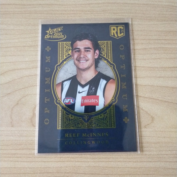 2021 AFL Optimum Plus Rookie Card Reef McInnes Collingwood No.414/455
