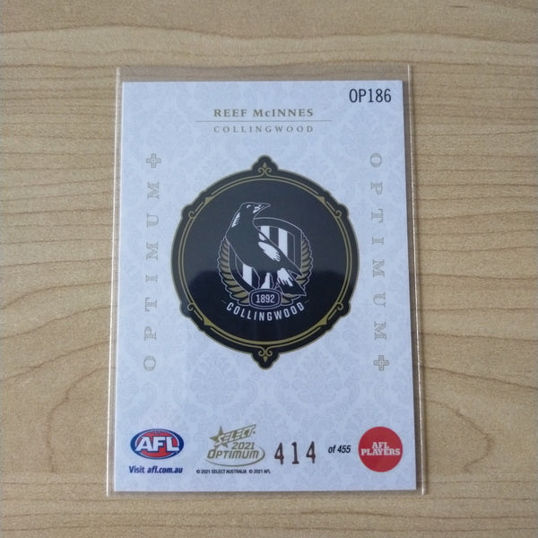 2021 AFL Optimum Plus Rookie Card Reef McInnes Collingwood No.414/455