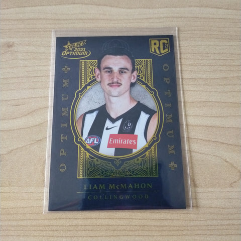 2021 AFL Optimum Plus Rookie Card Liam McMahon Collingwood No.444/455