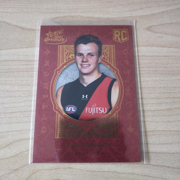 2021 AFL Optimum Plus Rookie Card Cody Brand Essendon No.282/455