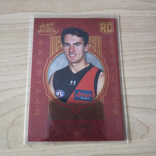 2021 AFL Optimum Plus Rookie Card Zach Reid Essendon LOW NUMBER No.005/455