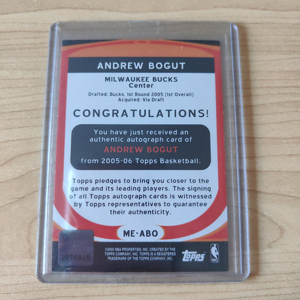 2005 Topps Marks of Excellence Signature Andrew Bogut Bucks NBA Basketball Card