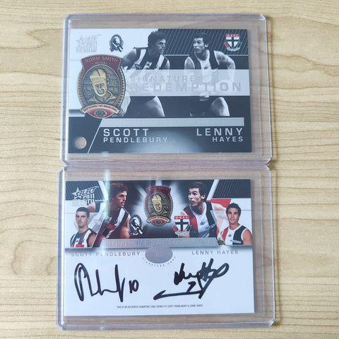 2011 Select Infinity Norm Smith Medal Scott Pendlebury and Lenny Haynes Signature Redemption Card