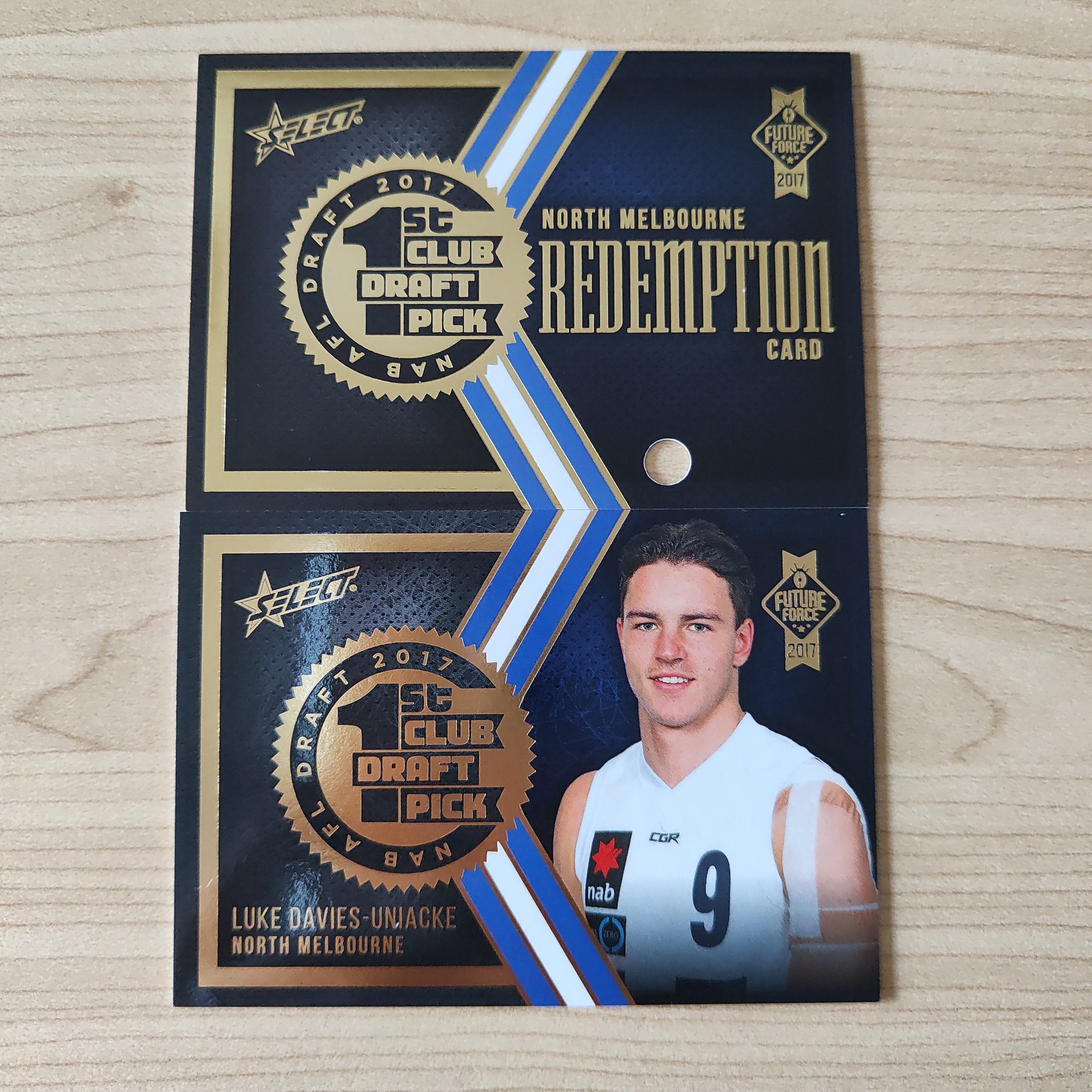 2017 Select Future Force 1st Club Draft Pick Redemption Luke Davies-Uniacke North Melbourne Card No.61/80