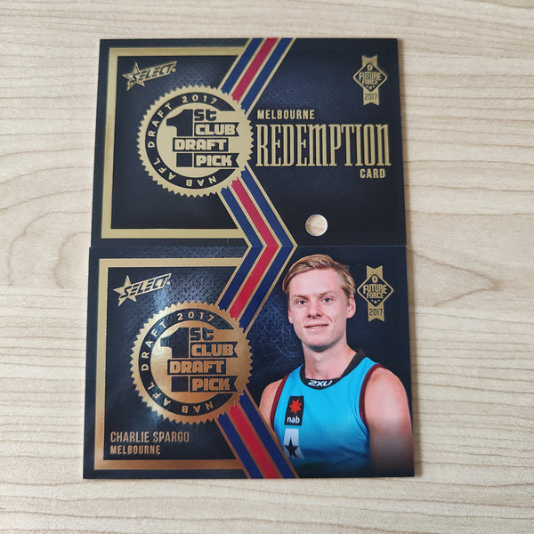 2017 Select Future Force 1st Club Draft Pick Redemption Charlie Spargo Melbourne Card No.58/80