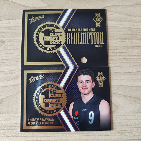 2017 Select Future Force 1st Club Draft Pick Redemption Andrew Brayshaw Fremantle Card No.69/80