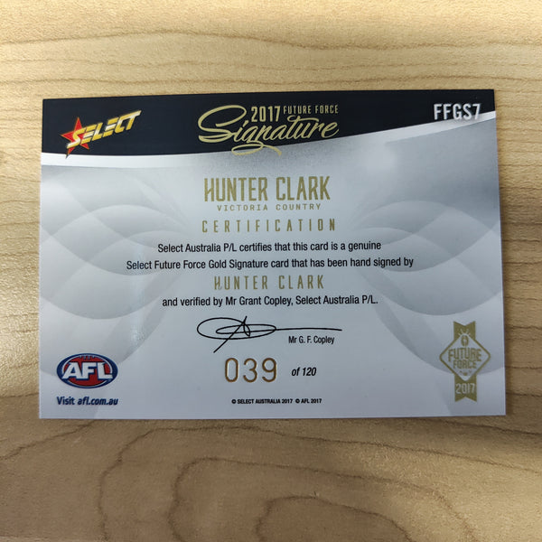 2017 Select Future Force Gold Signature Hunter Clark No.039/120