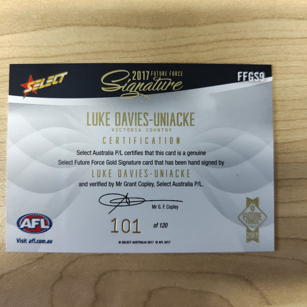 2017 Select Future Force Gold Signature Luke Davies-Uniacke No.101/120
