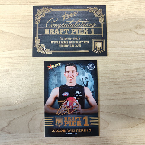 2015 Select Future Force Draft Pick Redemption Jacob Weitering Carlton No.069/90