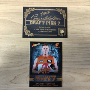 2015 Select Future Force Draft Pick Redemption Jacob Hopper GWS No.074/90