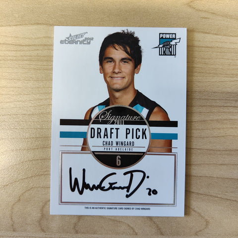 2012 Select Eternity Draft Pick Signature Chad Wingard Port Adelaide No.156/300