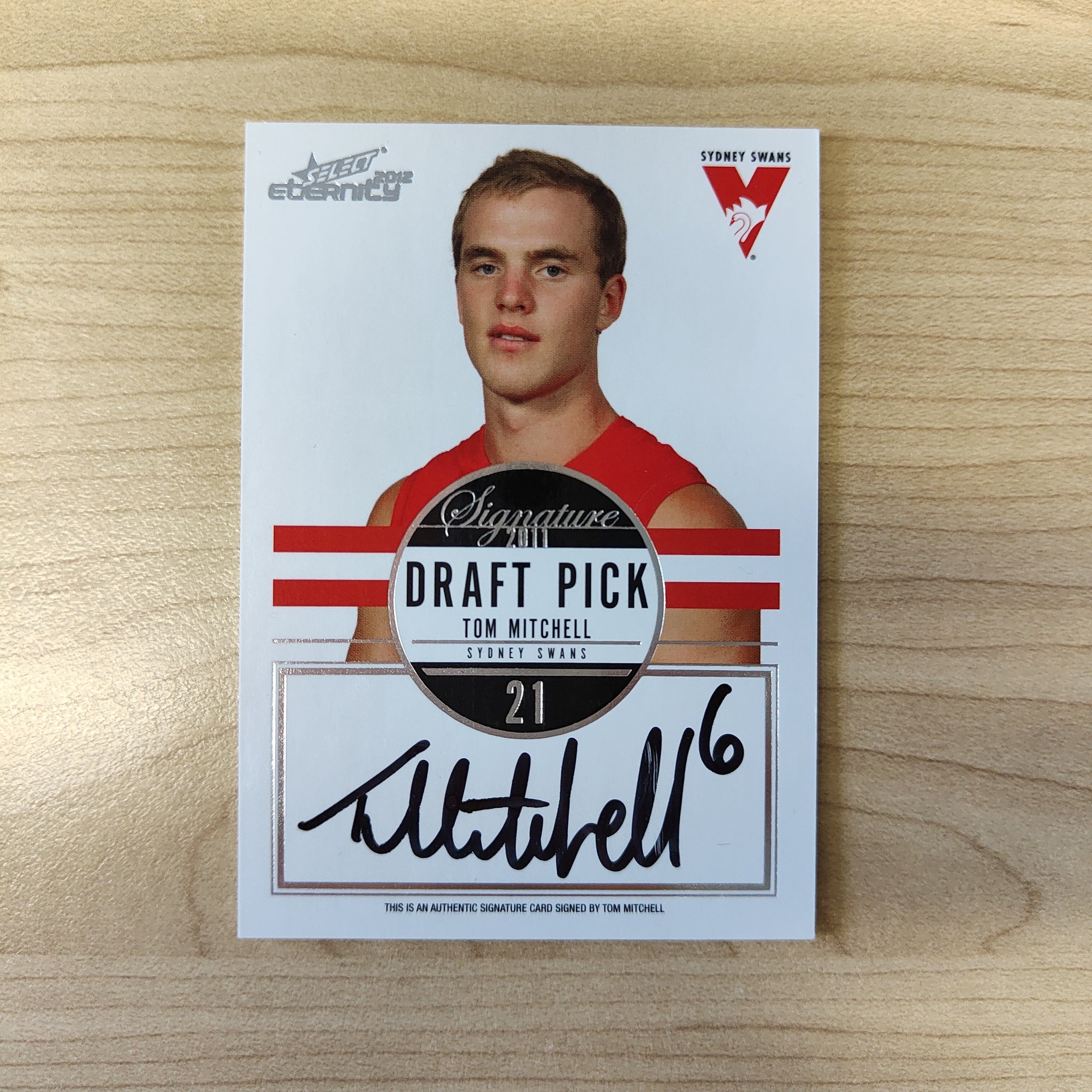 2012 Select Eternity Draft Pick Signature Tom Mitchell Sydney No.094/300