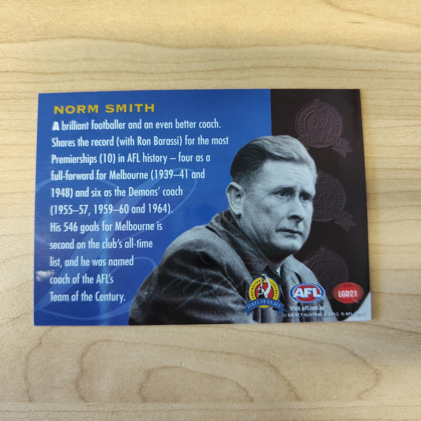2012 Select Hall of Fame Series 4 Legend Norm Smith