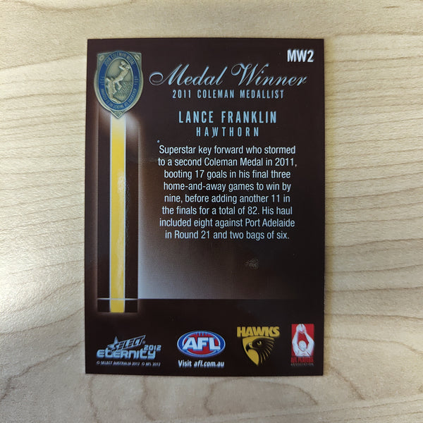 2012 Select Eternity Medal Winner Lance Franklin Hawthorn