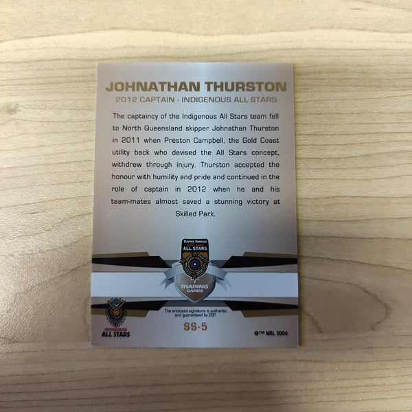 2012 NRL Limited Edition Signature Series Johnathan Thurston Indigenous All Stars