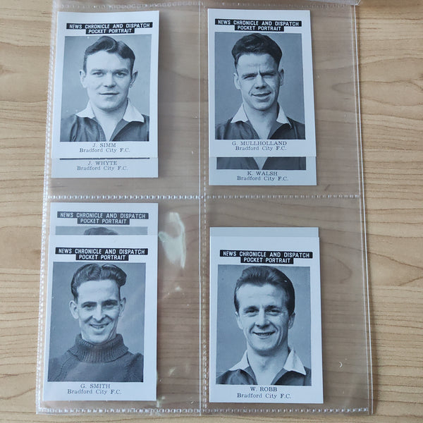 Soccer 1955 News Chronicle and Daily Dispatch Bradford City FC Lot of 12 Cigarette Cards