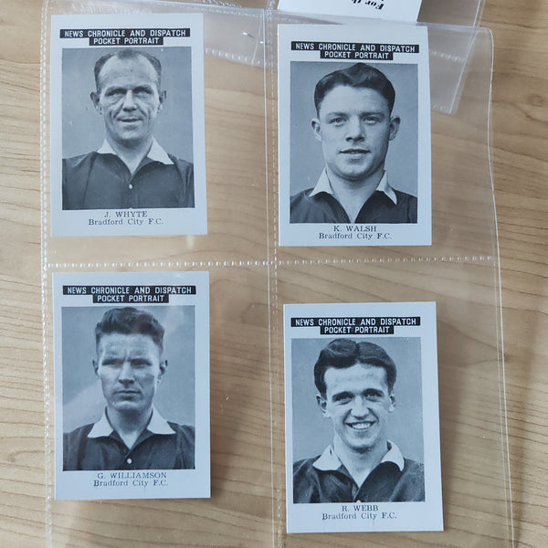 Soccer 1955 News Chronicle and Daily Dispatch Bradford City FC Lot of 12 Cigarette Cards