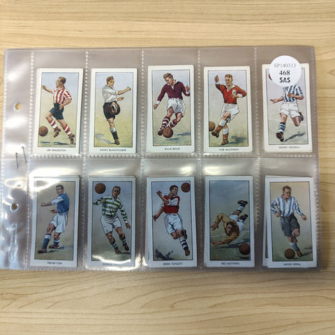 Soccer 1955 DC Thompson Famous Footballers Complete Pink and Red Backed Sets of Cigarette Cards