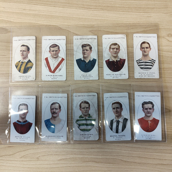 Soccer 1918-22 F&J Smith Football Club Records Two Part Sets 19/50 and 16/50 Cigarette Cards