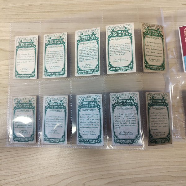 England 1907 Soccer Cohen Weenen & Co Football Captains Part Set 16/60 Cigarette Cards