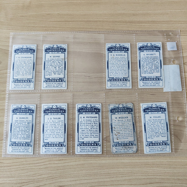 Soccer 1906-26 Ogdens 3 Part Sets of Cigarette Cards 31/51, 45/50 and 43/44