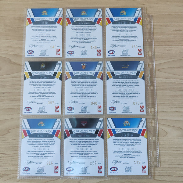 2011 Select Infinity Draft Pick Signature Set of 25 Cards Including Jared Polec Redemption Card