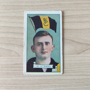 VFL 1934 Football Pennants. G Strang, Richmond. Allen's Trading Card