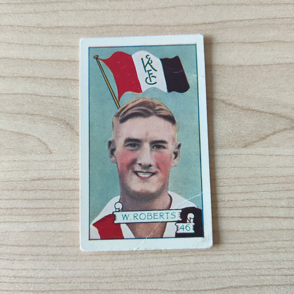 VFL 1934 Football Pennant. W Roberts, St Kilda. Allen's Trading Card