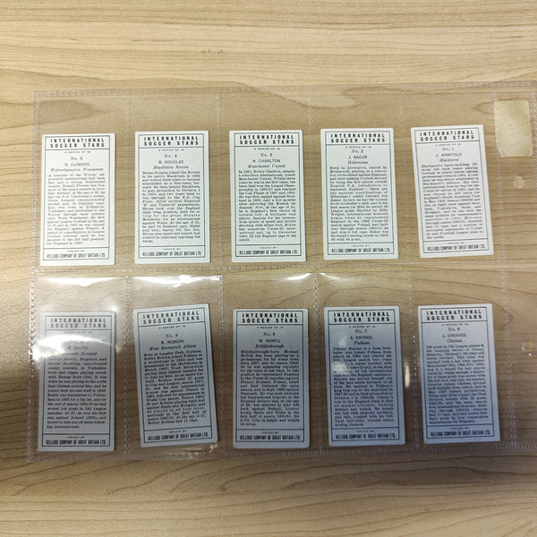 Soccer 1963 Kelloggs International Stars Complete Set of 12 Cigarette Cards