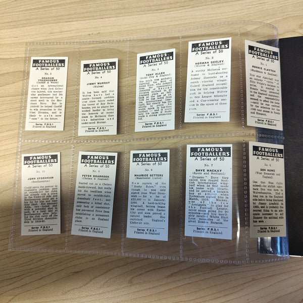 Soccer 1961 Primrose Confectionery Famous Footballers Complete Set of 50 Cigarette Cards