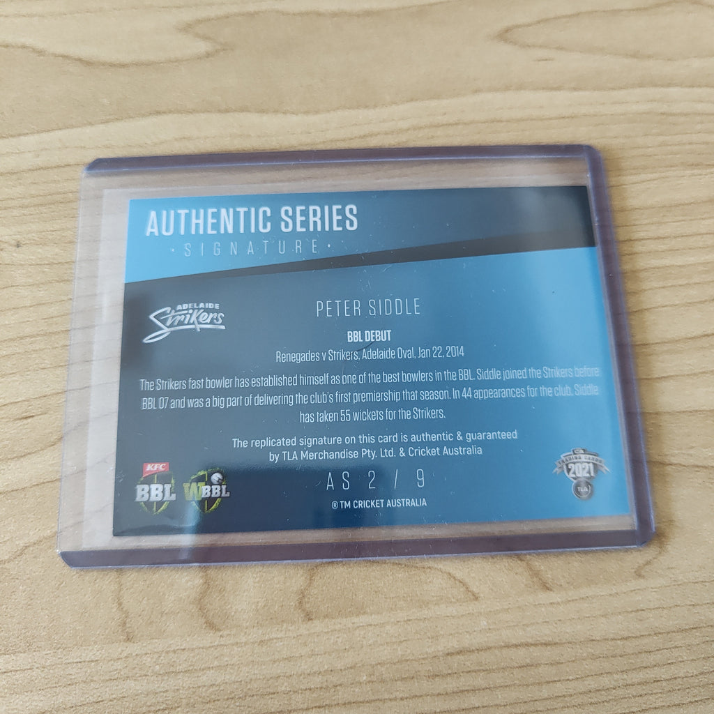 2021 Cricket Australia Traders Authentic Series Signature Peter