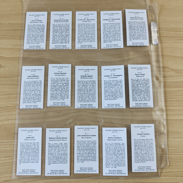 1999 Soccer D Rowland Association Footballers Series 2, 4 and 5 Complete Sets of Cigarette Cards