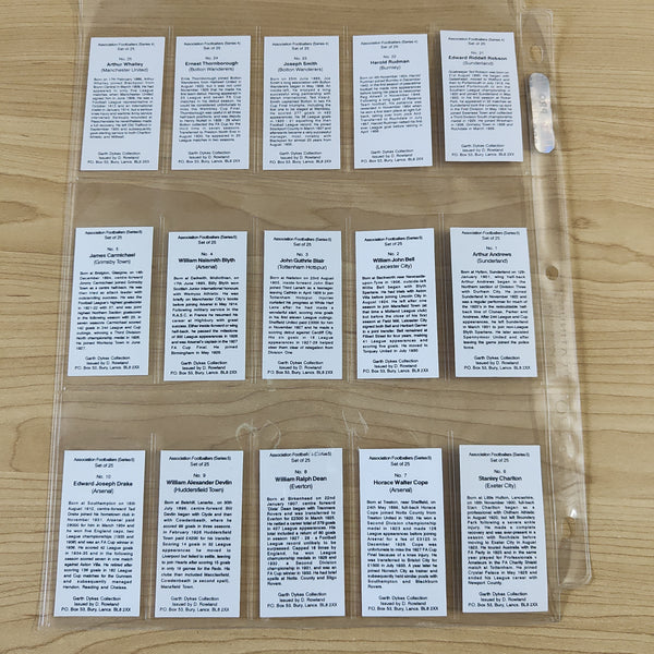 1999 Soccer D Rowland Association Footballers Series 2, 4 and 5 Complete Sets of Cigarette Cards